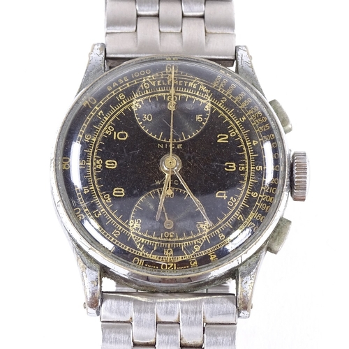 461 - NICE WATCH - a Vintage stainless steel military pilot's mechanical chronograph wristwatch, ref.11251... 