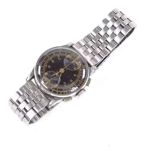 461 - NICE WATCH - a Vintage stainless steel military pilot's mechanical chronograph wristwatch, ref.11251... 