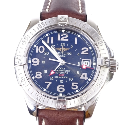 468 - BREITLING - a stainless steel Colt GMT chronometer automatic wristwatch, ref. A32350, circa 2007, bl... 