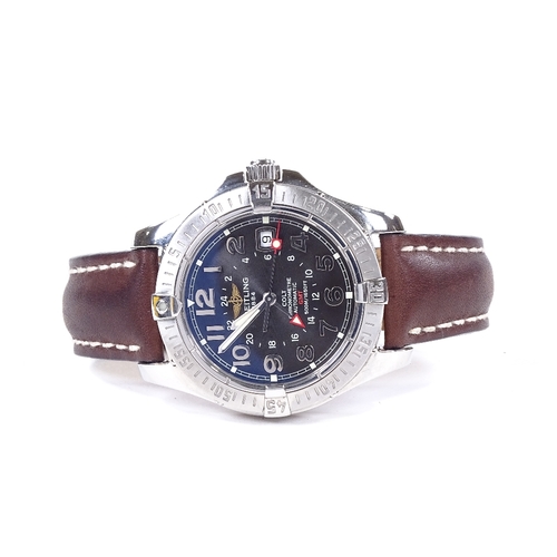 468 - BREITLING - a stainless steel Colt GMT chronometer automatic wristwatch, ref. A32350, circa 2007, bl... 