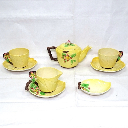 526 - Carlton Ware teapot with floral design, and matching teaware etc