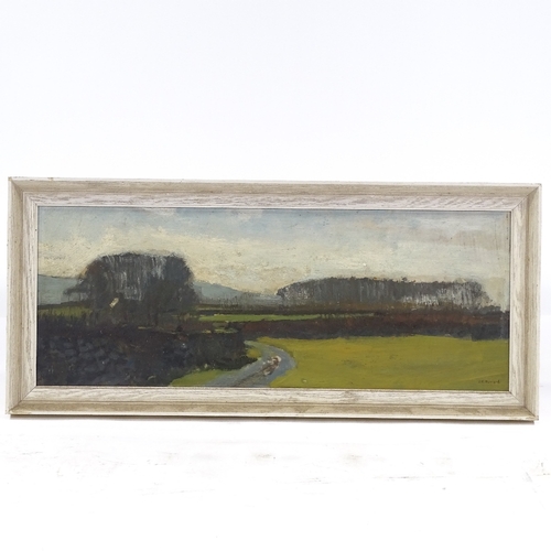 1244 - A K Howard, oil on board, landscape Dartmoor, signed, 8