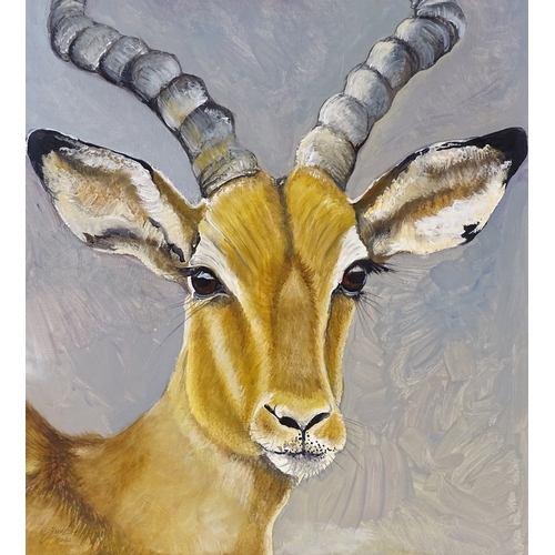 1254 - Clive Fredriksson, oil on canvas, impala, 30