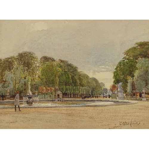 1263 - John Fulleylove, watercolour, Tuilleries Gardens Paris, signed, 5