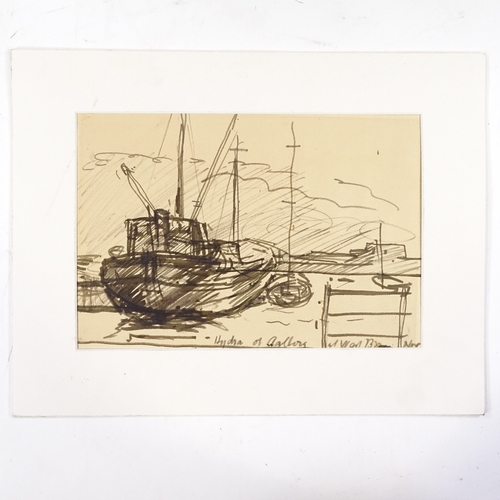 1275 - Frank Griffith (1889 - 1979), ink and wash on paper, Hydra of Aalborg, signed with initials, Studio ... 