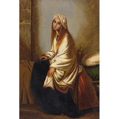 1276 - John Jeffs, oil on canvas, resting woman, signed and dated 1915, 13.5