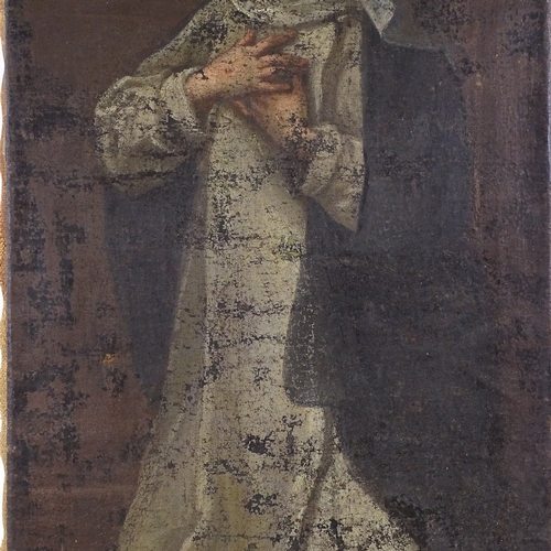 1285 - 17th/18th century oil on canvas, study of a saint, 35