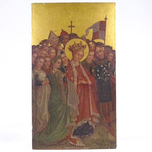 1286 - 19th century painted and gilded icon on wood panel, 28.5