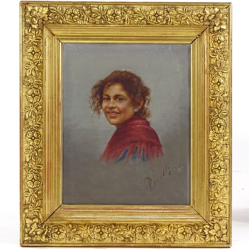 1300 - Italian School, late 19th/early 20th century oil on canvas, portrait of a girl, indistinctly signed,... 