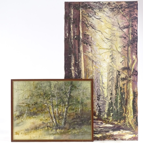 1304 - N Damberg?, mid-20th century oil on canvas, woodland scene, 30