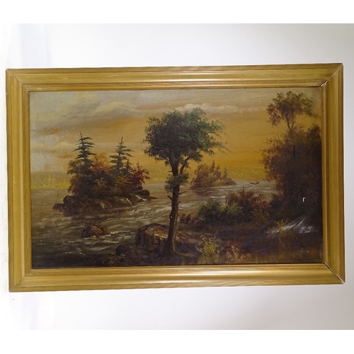 1305 - Early 20th century Canadian School, pair of oils on canvas, unsigned, titled Rapids St Lawrence, 22