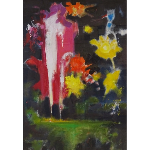 1308 - Norman Kirkham, oil on canvas, fireworks 2002, 34