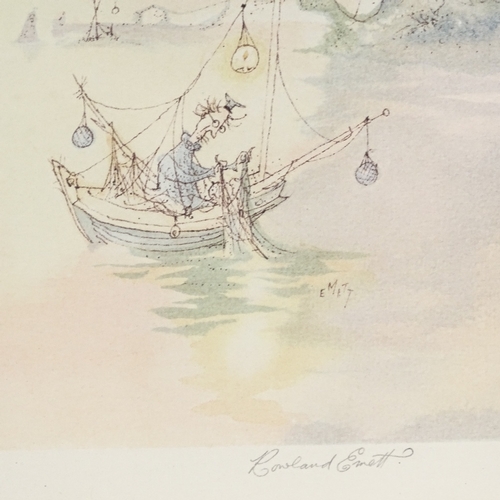 1309 - Rowland Emett, colour print, the evening shrimp train, signed in pencil, image 19