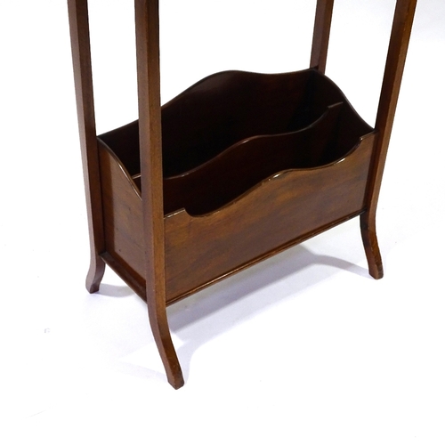 419 - An Edwardian mahogany book rack with magazine rack under