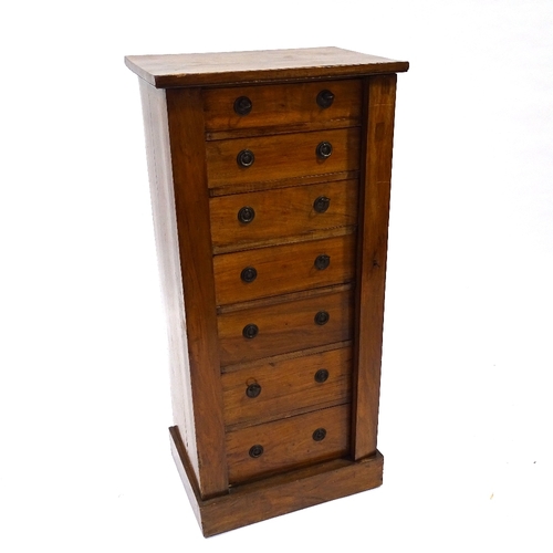 427 - A Victorian walnut Wellington chest of drawers, width 48cm