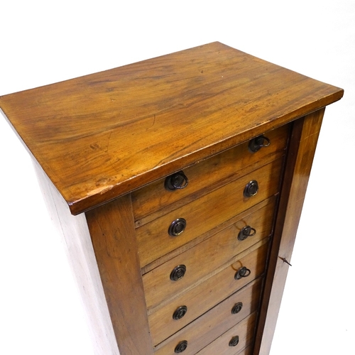 427 - A Victorian walnut Wellington chest of drawers, width 48cm