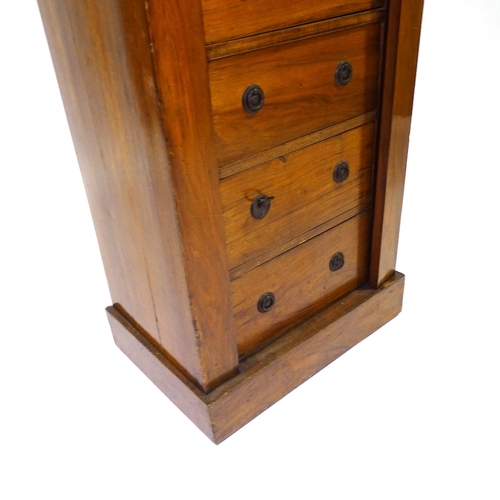 427 - A Victorian walnut Wellington chest of drawers, width 48cm