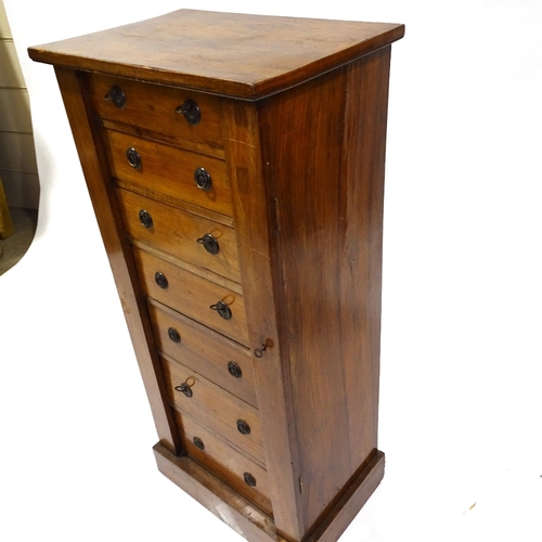 427 - A Victorian walnut Wellington chest of drawers, width 48cm