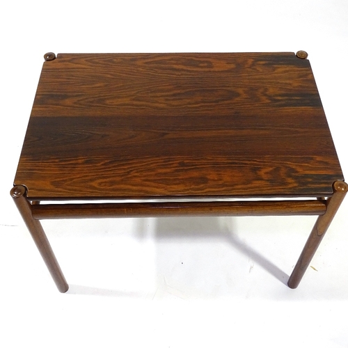 438 - Ole Wanscher for Paul Jeppsen (Denmark), 2 mid-century rosewood rectangular occasional tables, with ... 