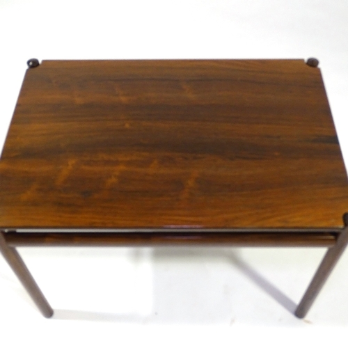 439 - Ole Wanscher for Paul Jeppsen (Denmark), a mid-century rosewood rectangular occasional table, with r... 