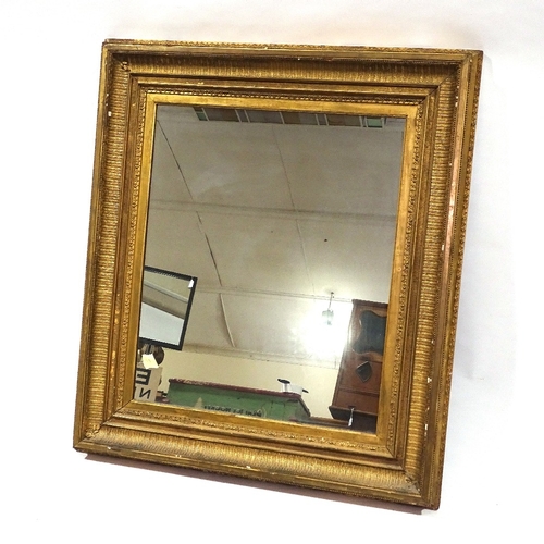 443 - A Victorian gilt-gesso framed wall mirror, overall dimensions 105cm x 94cm