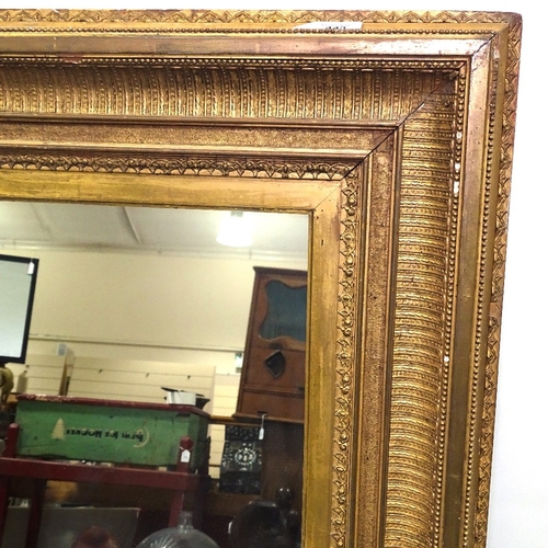 443 - A Victorian gilt-gesso framed wall mirror, overall dimensions 105cm x 94cm