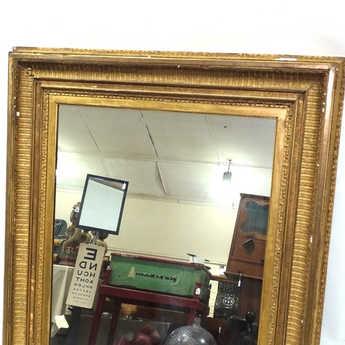 443 - A Victorian gilt-gesso framed wall mirror, overall dimensions 105cm x 94cm