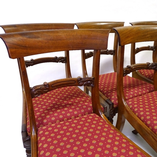 447 - A set of 6 William IV mahogany dining chairs