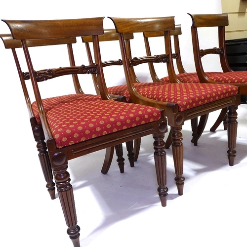 447 - A set of 6 William IV mahogany dining chairs