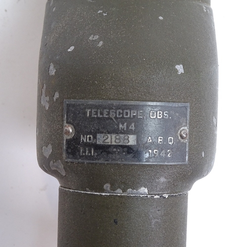 29 - A Second War Period Sniper M4 observer telescope, no. 2188A.B.Q, dated 1942, with original end caps,... 