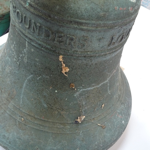 4 - A large antique bronze bell, by Taylor's Founders of Loughborough, dated 1926, largest diameter 30cm