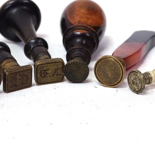 122 - A collection of various 19th century desk seals