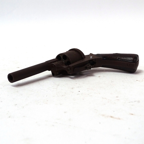 133 - A 19th century pinfire revolver pistol, barrel stamped ELG, length 18cm