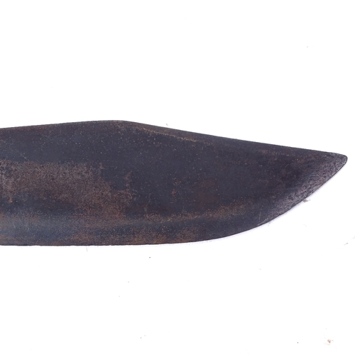 150 - A 19th century bowie knife with shaped wood grips, blade length 24.5cm