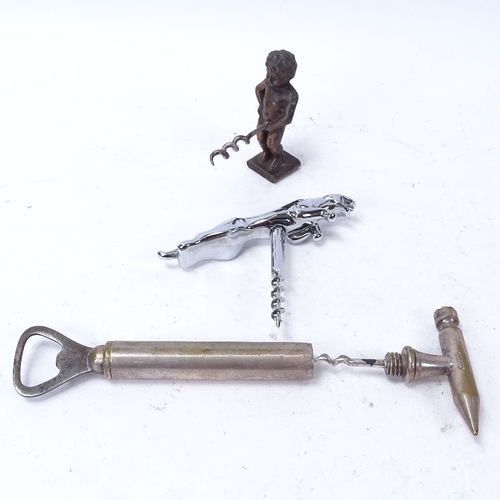 159 - A collection of Vintage and novelty corkscrews, including turned wood handle examples, bullet-end bo... 