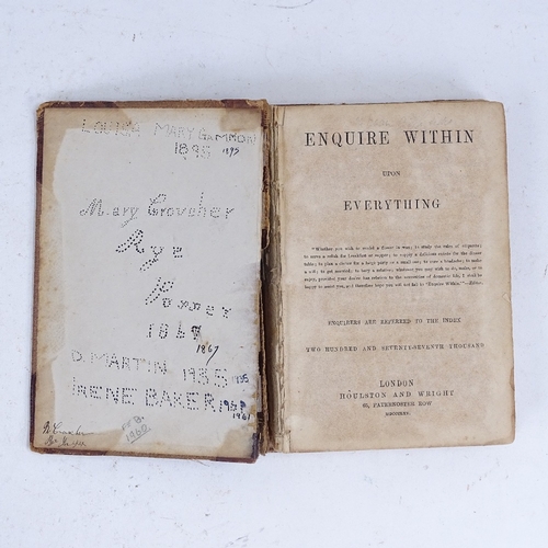 173 - Enquire Within Upon Everything index reference book, and a large leather-bound Holy Bible (2)