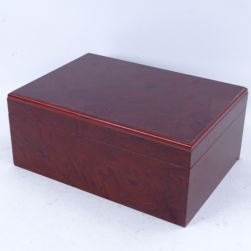 178 - A stained wood table-top humidor, length 31cm