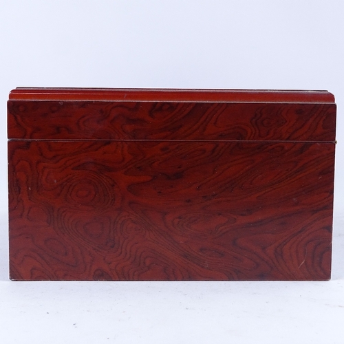 178 - A stained wood table-top humidor, length 31cm