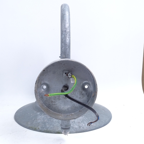 190 - A pair of industrial style metal wall light fittings, shade diameter 30cm