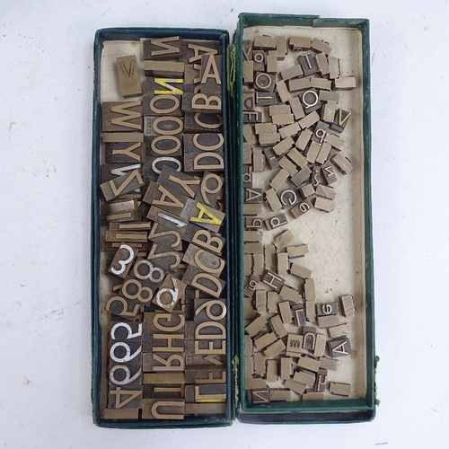 210 - A collection of Masseeley Type letterpress printing letter and number blocks,