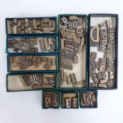 210 - A collection of Masseeley Type letterpress printing letter and number blocks,