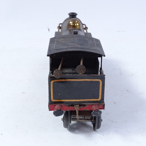 225 - A Hornby O gauge tinplate clockwork locomotive train, LNER 4-4-4, in black gilded livery, length 27c... 