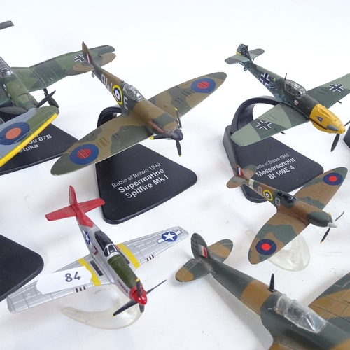 84 - A collection of the Aviation Archive Battle of Britain 1940 model planes, including Messerschmitt, S... 