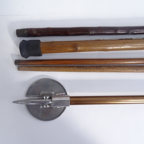 256 - Various walking sticks and a gamebird shooting stick (5)