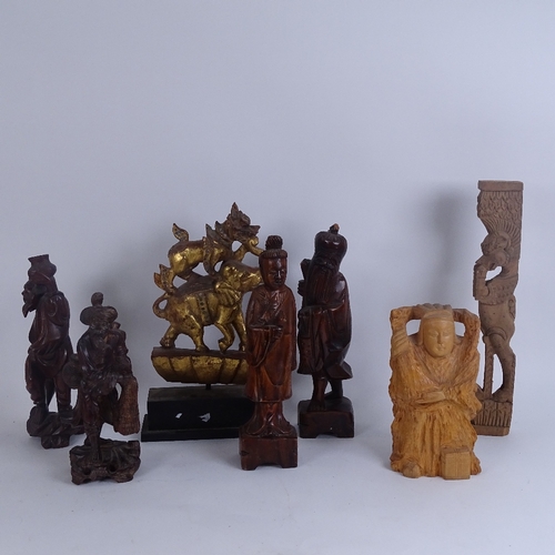 267 - Various Oriental carvings and figures