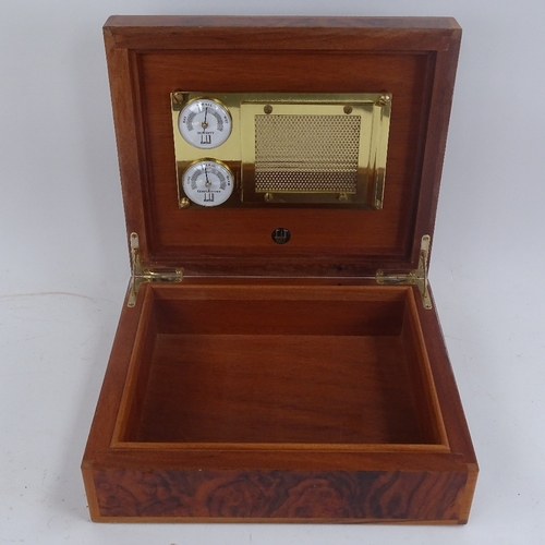 297 - A Dunhill burr-walnut veneered table-top humidor, length 25cm