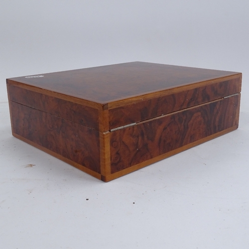 297 - A Dunhill burr-walnut veneered table-top humidor, length 25cm