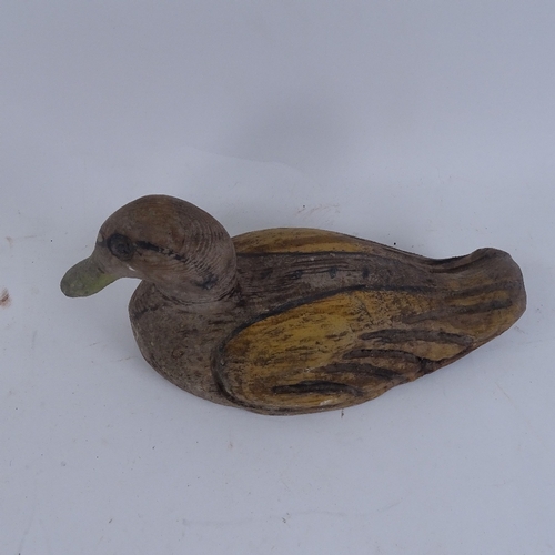 308 - 2 Vintage carved and painted wood decoy ducks, length 25cm