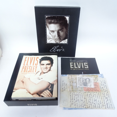 339 - A collection of Elvis vinyl LPs, records and books