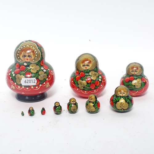 362 - A collection of Vintage painted Russian dolls, largest height 22cm (6)